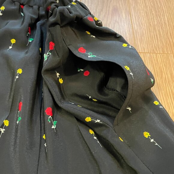 Vintage Floral Trouser Pants Black - Picture 4 of 10